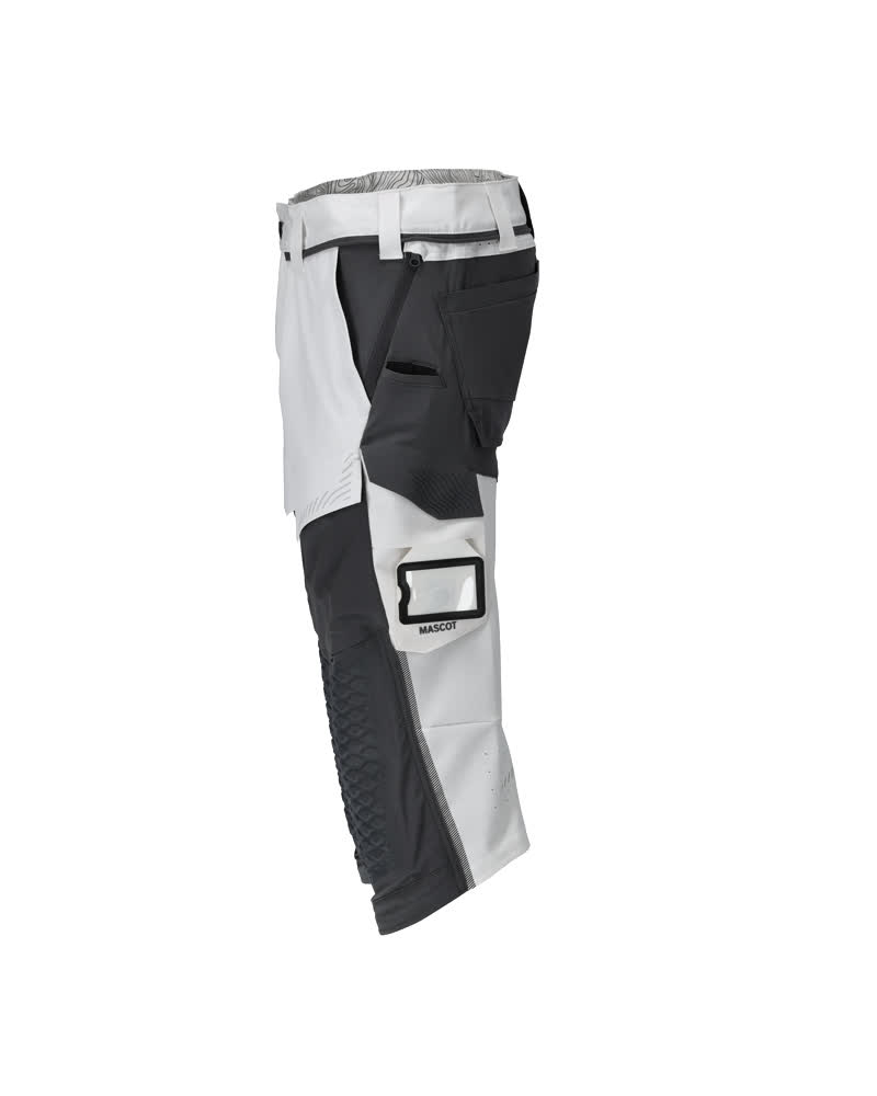 Dreiviertel-Hose mit Knietaschen CUSTOMIZED Weiß/Anthrazitgrau C64