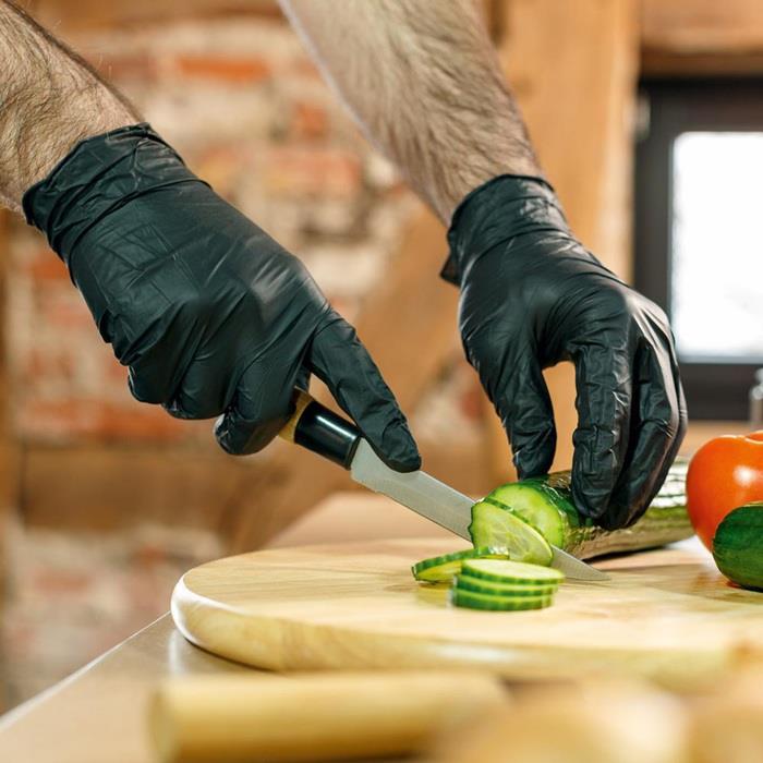 Einweghandschuhe Semperguard® Sapphire XP black EN 374, EN 455 PSA Kategorie III L