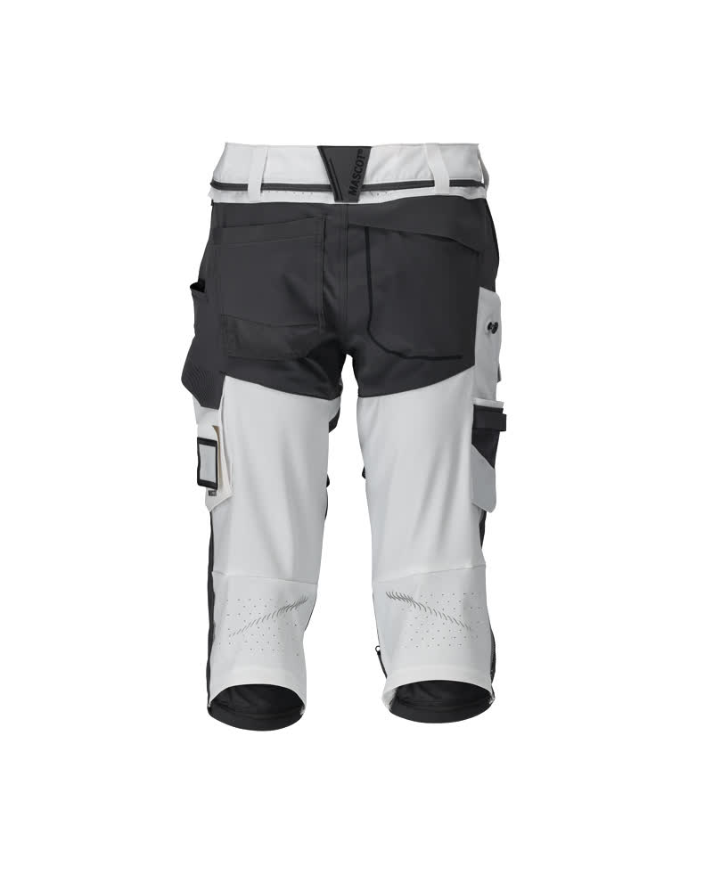 Dreiviertel-Hose mit Knietaschen CUSTOMIZED Weiß/Anthrazitgrau C64