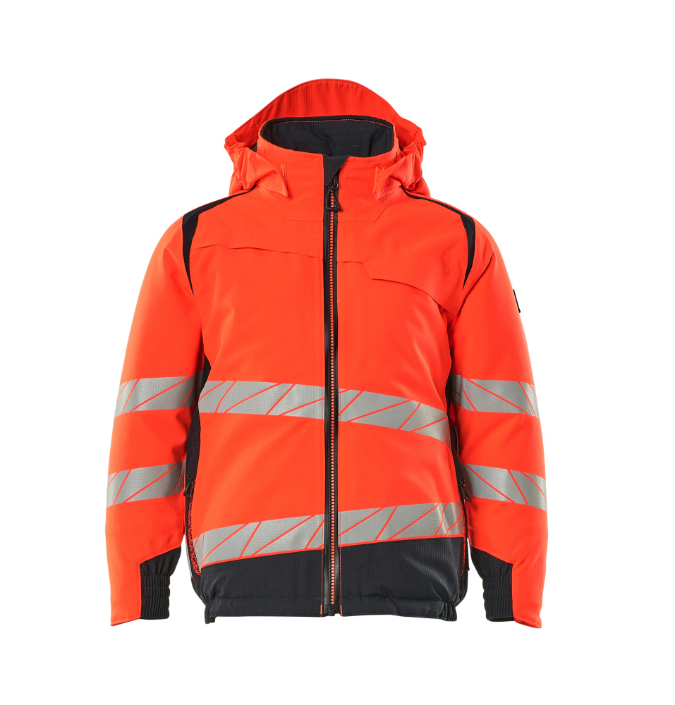 Winterjacke für Kinder ACCELERATE SAFE Hi-vis Rot/Schwarzblau 116