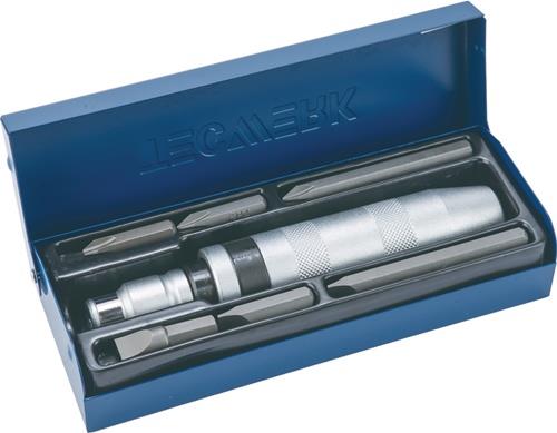 Schraubenlösersatz 8-tlg.1/2 Zoll in Stahlbl.-Kass.TECWERK