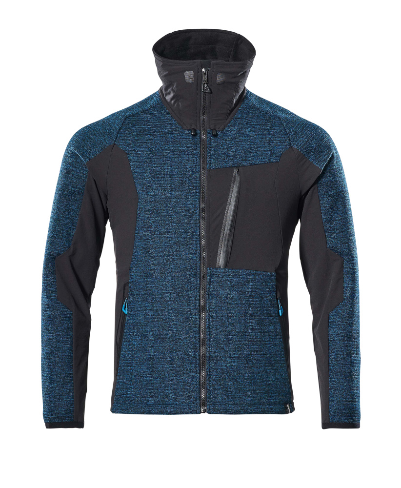 Strickjacke mit Reißverschluss ADVANCED Dunkelpetroleum/Schwarz M