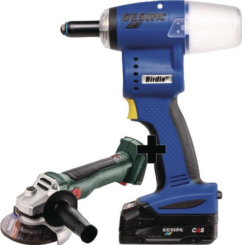 Akkublindnietsetzgerät-Set Birdie® 10000N in L-Boxx GESIPA