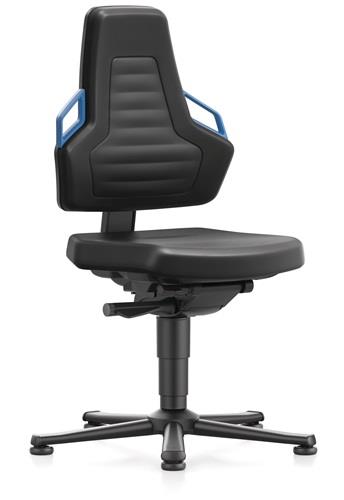 Arbeitsdrehstuhl Nexxit Bodengleiter Grifffarbe blau Integralschaum schwarz
