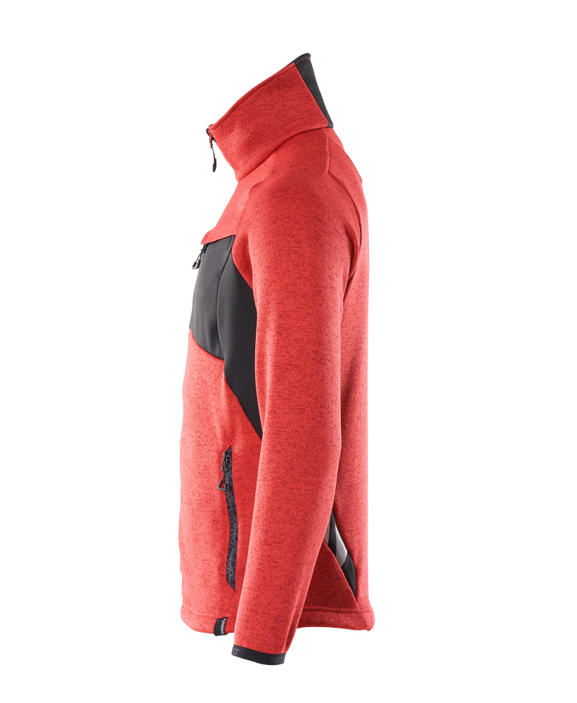 Strickpullover mit Reißverschluss ACCELERATE Verkehrsrot/Schwarz XL