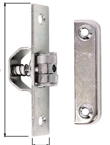 Rollschnäpper Platte 18 x 90 mm Loch-Ø 6 / 4,8 mm Stahl galv. verz. dickschichtpassiviert mit Schließblech GAH