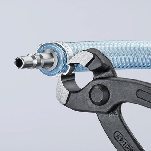 Ohrklemmenzange Gesamt-L.220mm Kopf schwarz atram.Kunststoff-Überzug KNIPEX