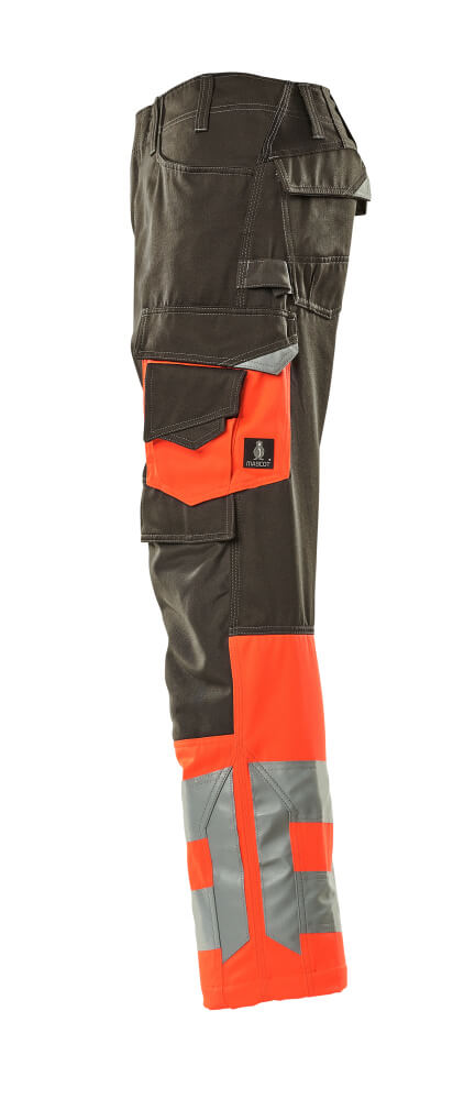 Hose mit Knietaschen SAFE SUPREME Dunkelanthrazit/Hi-vis Rot 82C48
