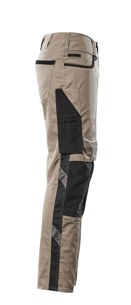 Hose mit Knietaschen UNIQUE Hellkhaki/Schwarz 82C44