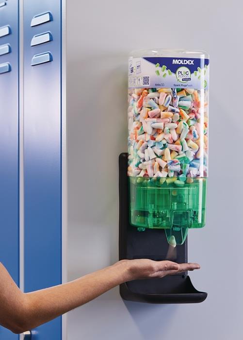 Gehörschutzspender PlugStation TouchFree mit Füllung Spark Plugs (500 Paar) MOLDEX