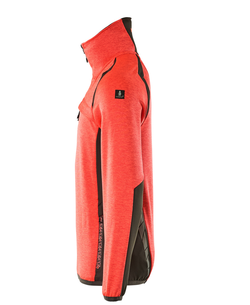 Fleecejacke mit kurzem Reißverschluss ACCELERATE SAFE Hi-vis Rot/Dunkelanthrazit L