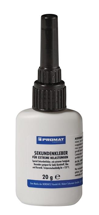 Sekundenkleber für extreme Belastungen 20 g farblos Flasche PROMAT CHEMICALS