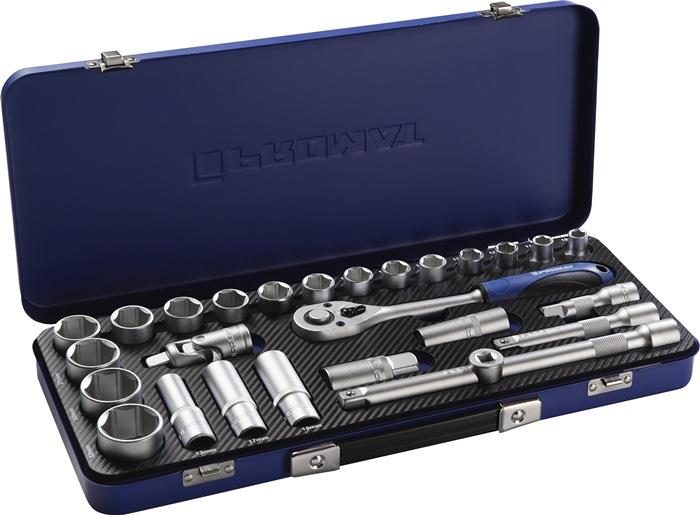 Steckschlüsselsatz 27-teilig 1/2 ″ Schlüsselweiten 10-32 mm Anzahl Zähne 36 6-Kant PROMAT
