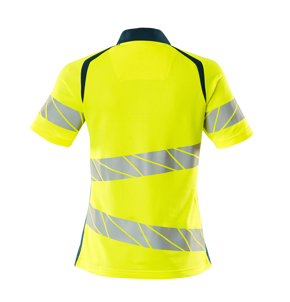 Damen-Passform Polo-Shirt ACCELERATE SAFE Hi-vis Gelb/Dunkelpetroleum L  ONE