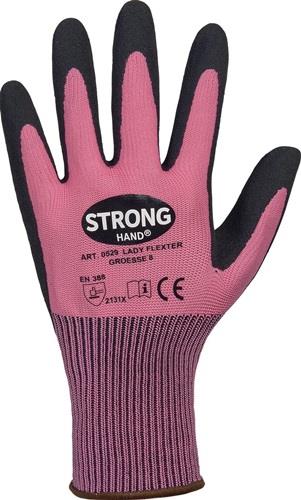 Handschuhe LADY FLEXTER Gr.6 pink/schwarz EN 420/EN 388 PSA II STRONGHAND