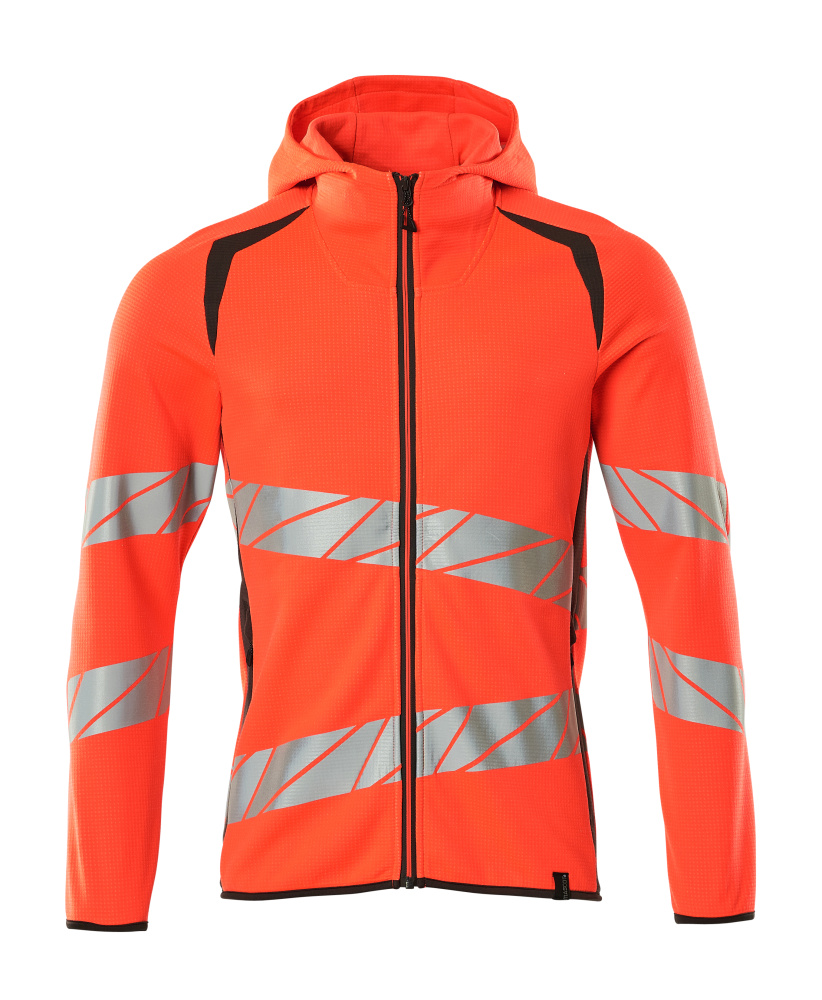 Kapuzenpullover mit Reißverschluss ACCELERATE SAFE Hi-vis Rot/Dunkelanthrazit XS