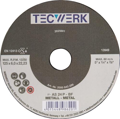 Schruppscheibe Action D125xS6mm gekr.Bohr.22,23mm TECWERK