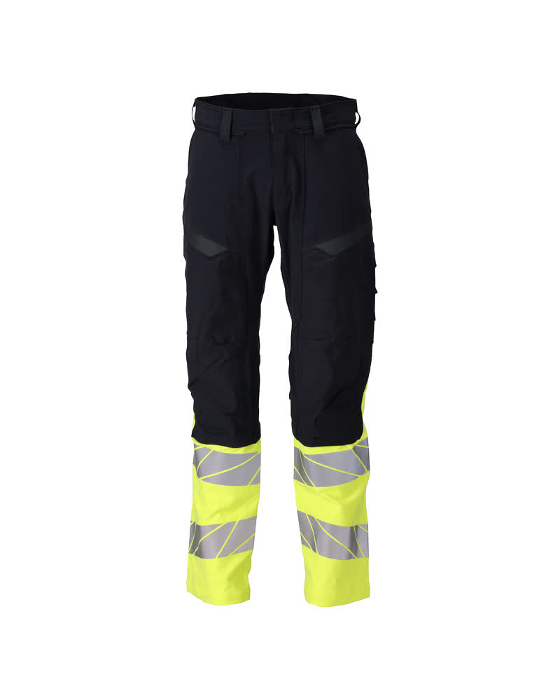 Hose mit Knietaschen ACCELERATE MULTISAFE Schwarzblau/Hi-vis Gelb 76C47