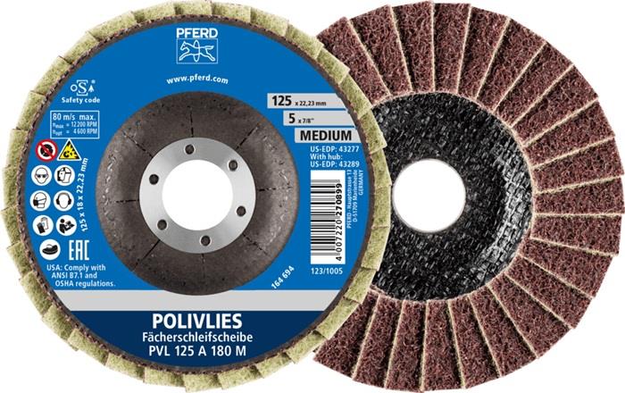 Fächerscheibe POLIVLIES Korund A 125 mm mittel 12200 min-¹ rotbraun