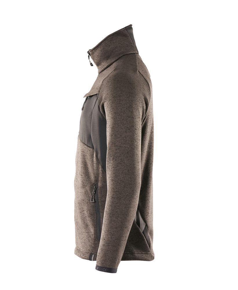 Strickpullover mit Reißverschluss ACCELERATE Dunkelanthrazit/Schwarz L