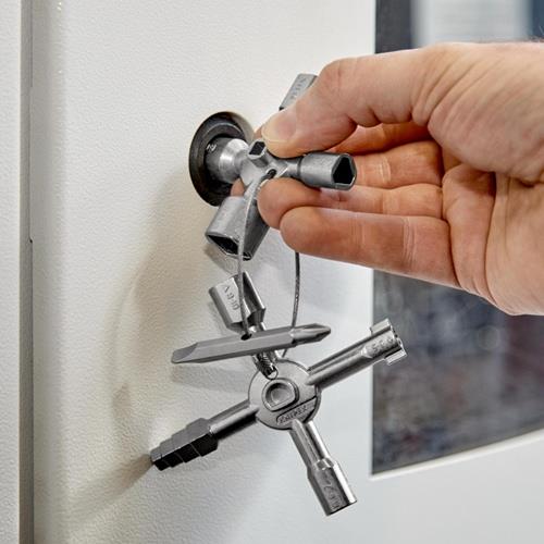 Schaltschrankschlüssel TwinKey® 6 Funktionen m.Magnet Verb.KNIPEX