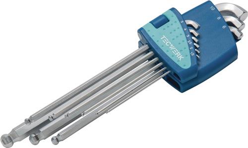 Winkelschraubendrehersatz 9-tlg.Ku.-Halter SW 1,5-10mm kurzer Schenkel TECWERK