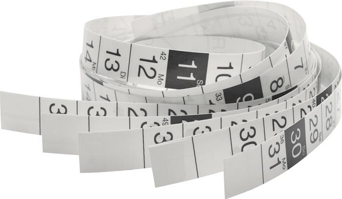 Kalenderstreifen für Jahresübersicht 2025