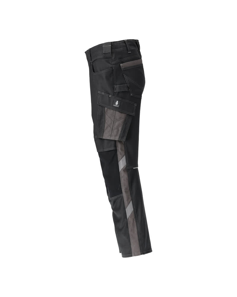 Hose mit Knietaschen UNIQUE Schwarz/Dunkelanthrazit 76C46