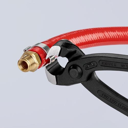 Ohrklemmenzange Gesamt-L.220mm Kopf schwarz atram.Kunststoff-Überzug KNIPEX