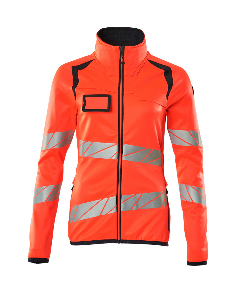 Damen-Passform Fleecejacke ACCELERATE SAFE Hi-vis Rot/Schwarzblau L