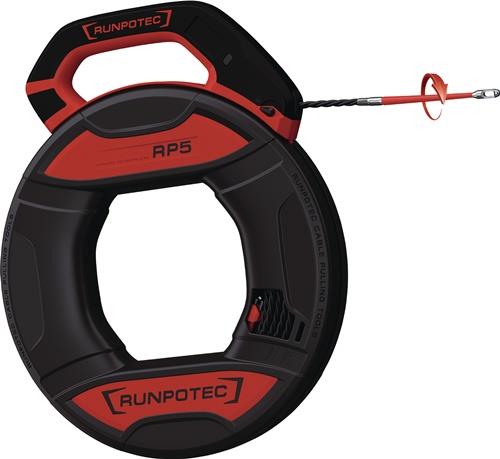 Kabeleinziehgerät RP5 Band-L.30m Biege-R.15mm Kabel-D.5,3mm RUNPOTEC