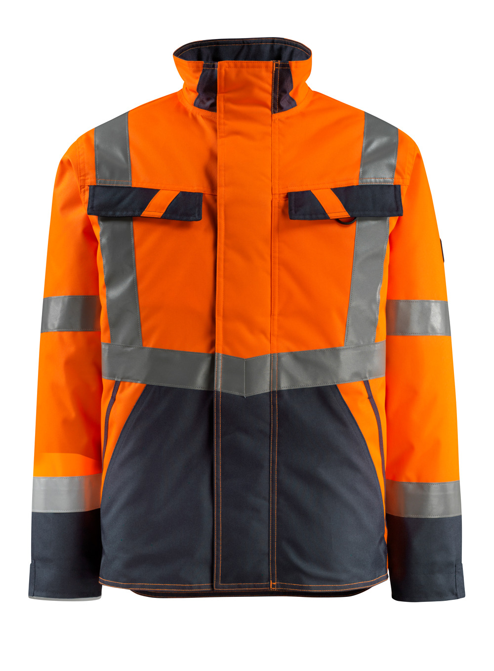 Winterjacke SAFE LIGHT Hi-vis Orange/Schwarzblau 2XL