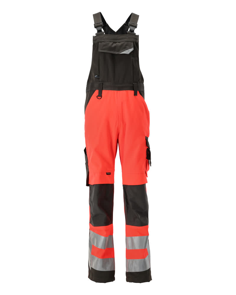Latzhose mit Knietaschen SAFE SUPREME Hi-vis Rot/Dunkelanthrazit 82C52