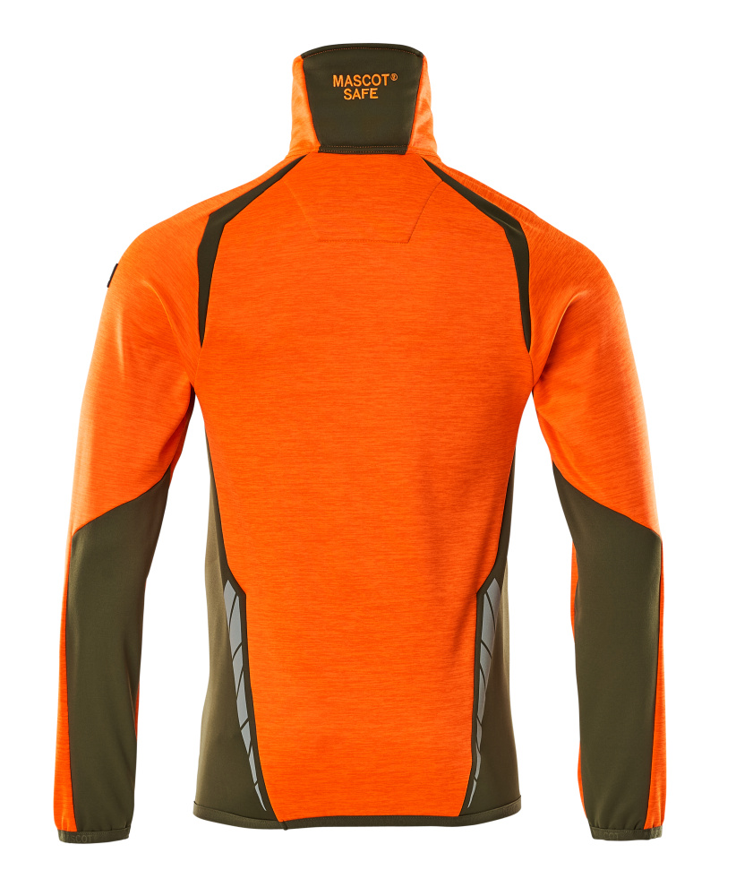 Fleecejacke mit kurzem Reißverschluss ACCELERATE SAFE Hi-vis Orange/Moosgrün L