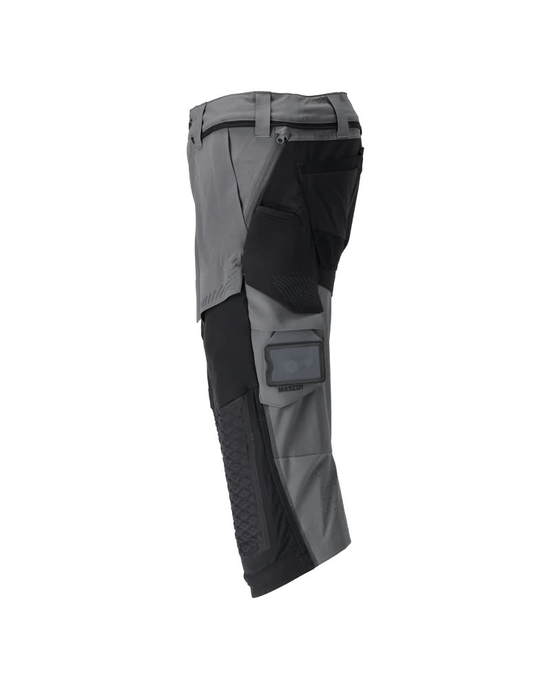 Dreiviertel-Hose mit Knietaschen CUSTOMIZED Anthrazitgrau/Schwarz C64