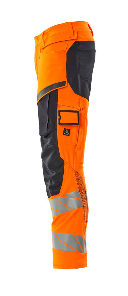 Hose mit Knietaschen ACCELERATE SAFE Hi-vis Orange/Schwarzblau 90C48