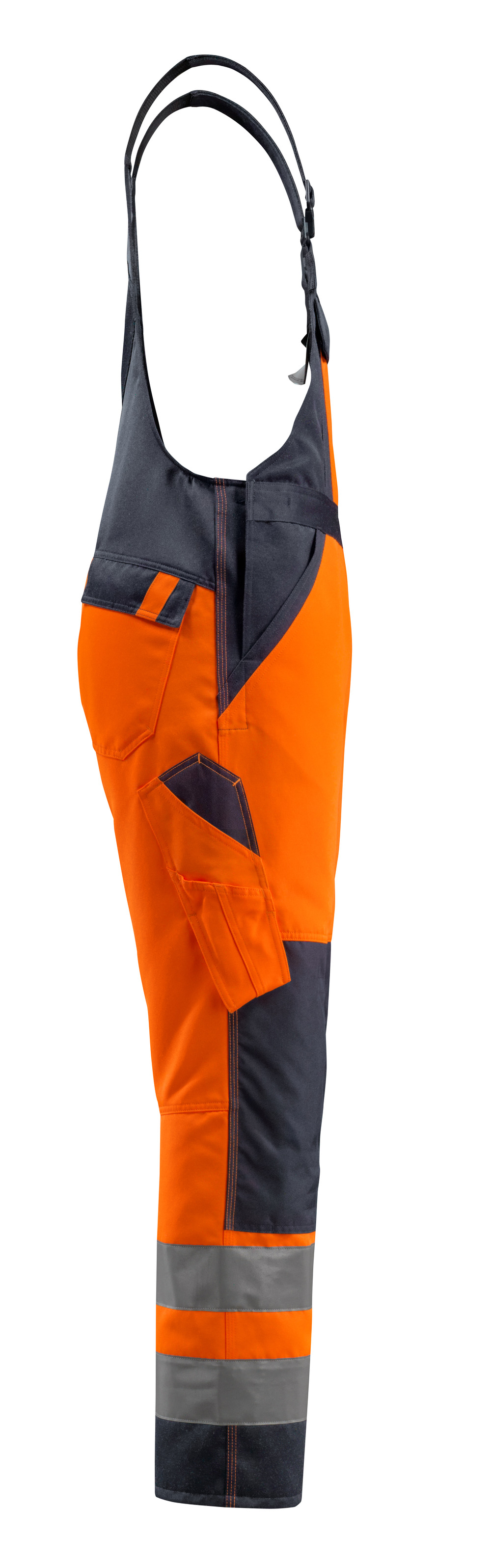 Latzhose mit Knietaschen SAFE LIGHT Hi-vis Orange/Schwarzblau 82C62
