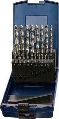 Spiralbohrer Satz HSS-Co 1-10 mm 0,5 mm 19 teilig unbeschichtet VA