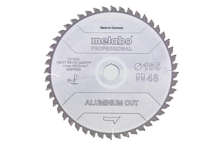 Kreissägeblatt aluminium cut professional D165xDicke1,2xBohrung20mm FZ/TR Zähnezahl 48 Spanwinkel 5Grad METABO