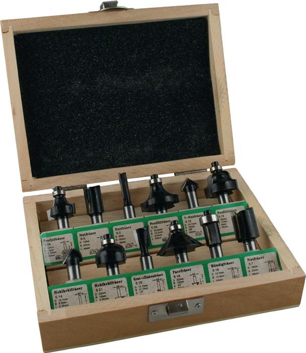 Fräsersatz 973CT12A05 Hartmetall Schaft-Ø 8 mm 12-teilig FISCH-TOOLS