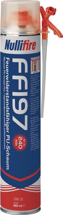 1K-Montageschaum FF197 880 ml B1 grau mit Einweghandschuhen Dose NULLIFIRE