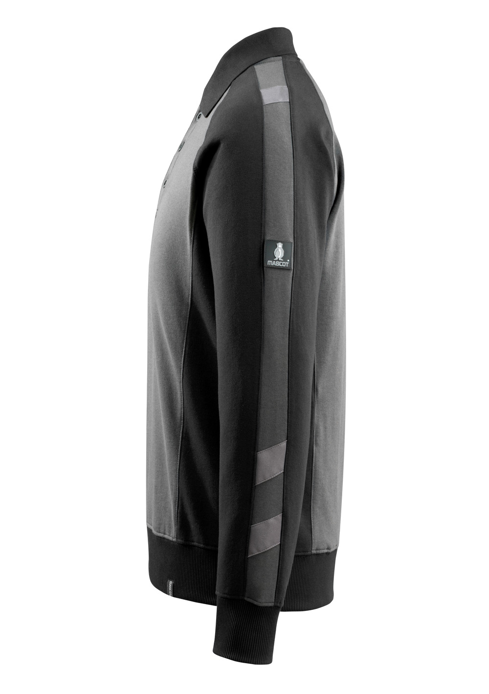 Polo-Sweatshirt UNIQUE Dunkelanthrazit/Schwarz L