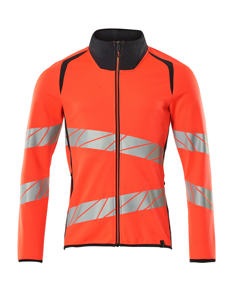 Sweatshirt mit Reißverschluss ACCELERATE SAFE Hi-vis Rot/Schwarzblau 4XL