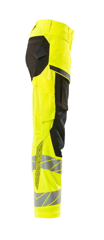 Damen-Passform DIAMOND Hose mit Knietaschen ACCELERATE SAFE Hi-vis Gelb/Schwarz 82C50