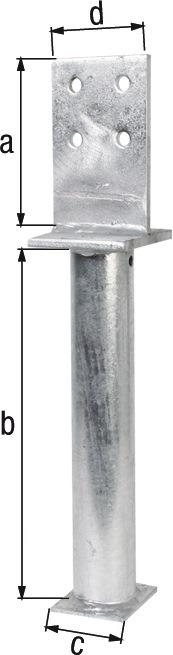 T-Pfostenträger 130x500x80x90mm Stahl roh feuerverzinkt GAH