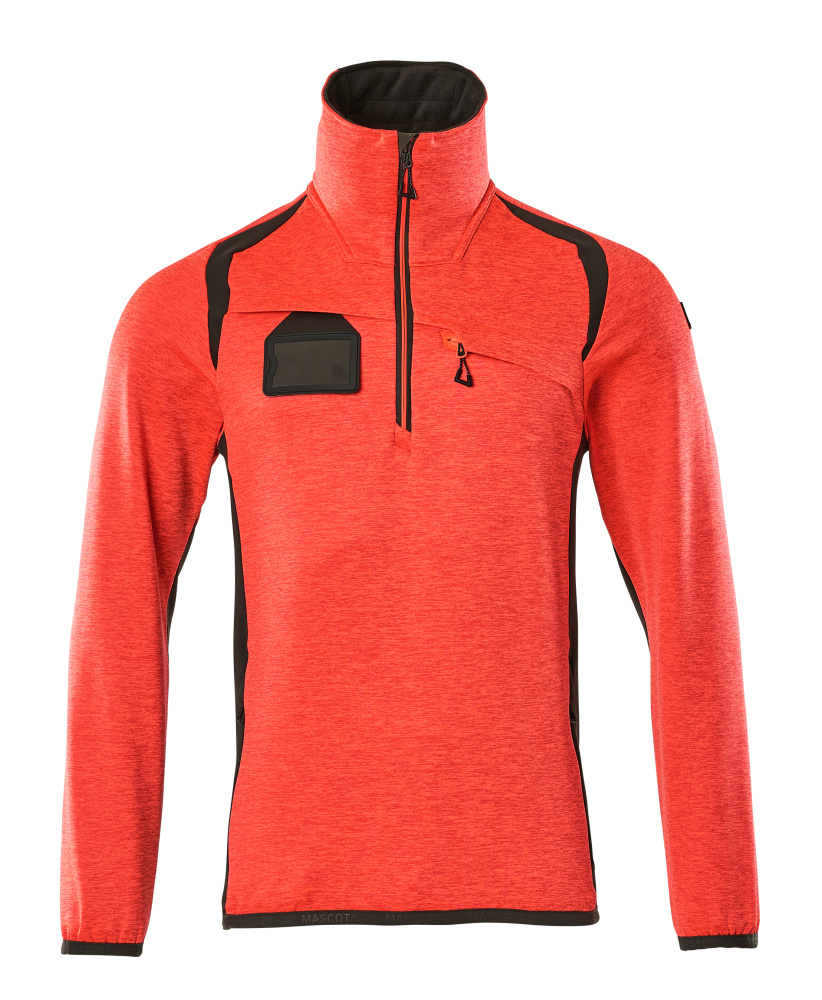 Fleecejacke mit kurzem Reißverschluss ACCELERATE SAFE Hi-vis Rot/Dunkelanthrazit L