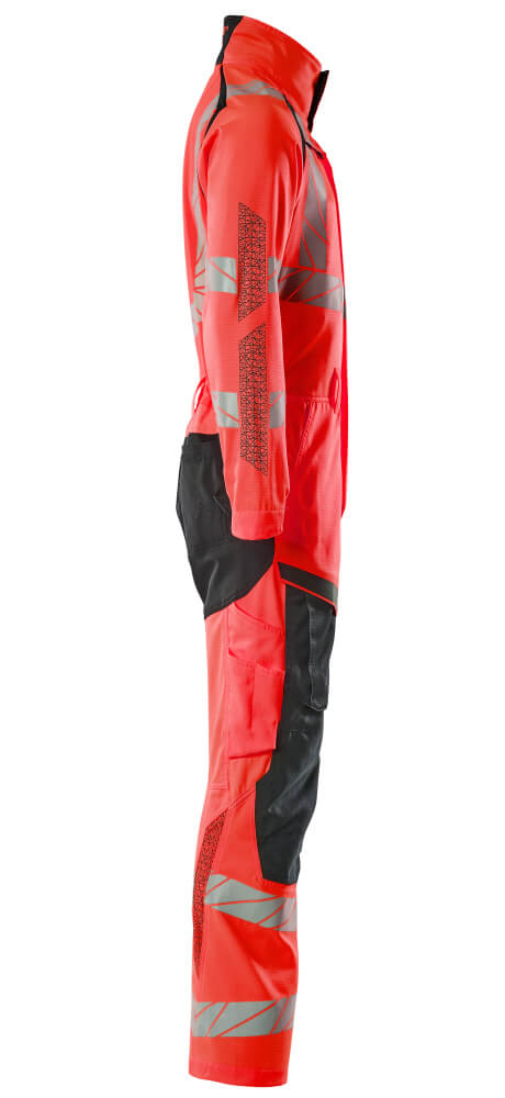 Overall mit Knietaschen ACCELERATE SAFE Hi-vis Rot/Schwarzblau 4XL
