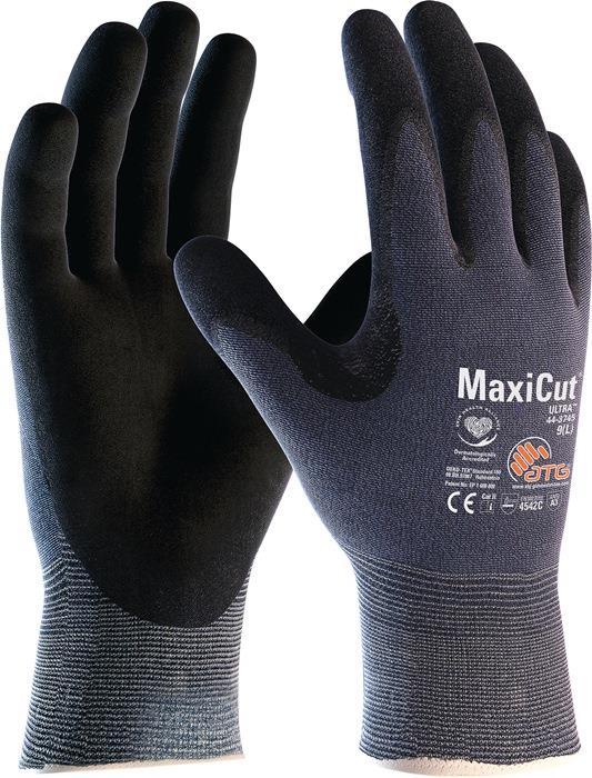 Schnittschutzhandschuhe EN 388 PSAKategorie II 10 Nylon/Spandex/Glasfaser/UHMWPE m.Mikroschaum mit NBR-Mikroschaum, silikonfrei
