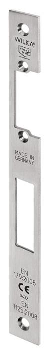 Schließblech P672 Edelstahl matt gebürstet E-Öffner Flachschließbl.f.Rohrrahmentür DIN links Breite 24 x Länge 243 mm WILKA
