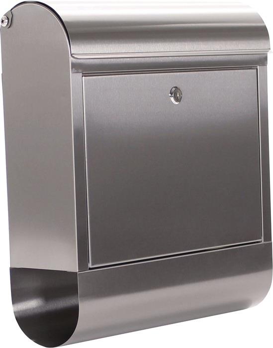 Briefkasten Rondello Höhe 435 mm Breite 385 mm Tiefe 140 mm grau Edelstahl DIN C4 ROTTNER